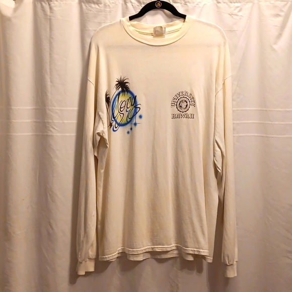 Vintage  90's University of Hawaii long sleeve tee shirt XL Cindy Tees Rainbow - Picture 5 of 12